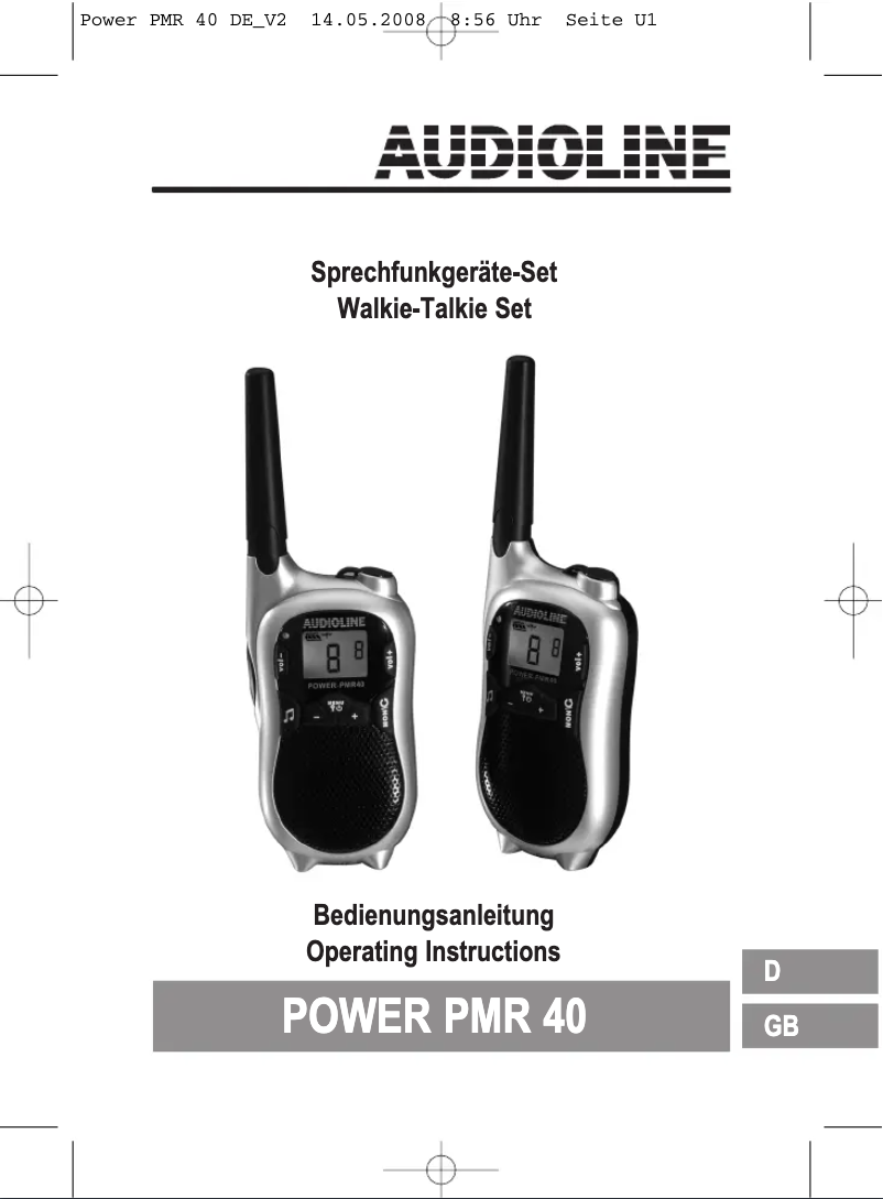 Image de la première page du manuel de l'appareil Power PMR 40