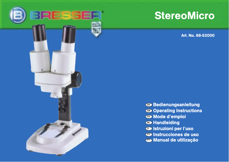 Page 1 de la notice Manuel utilisateur Bresser StereoMicro