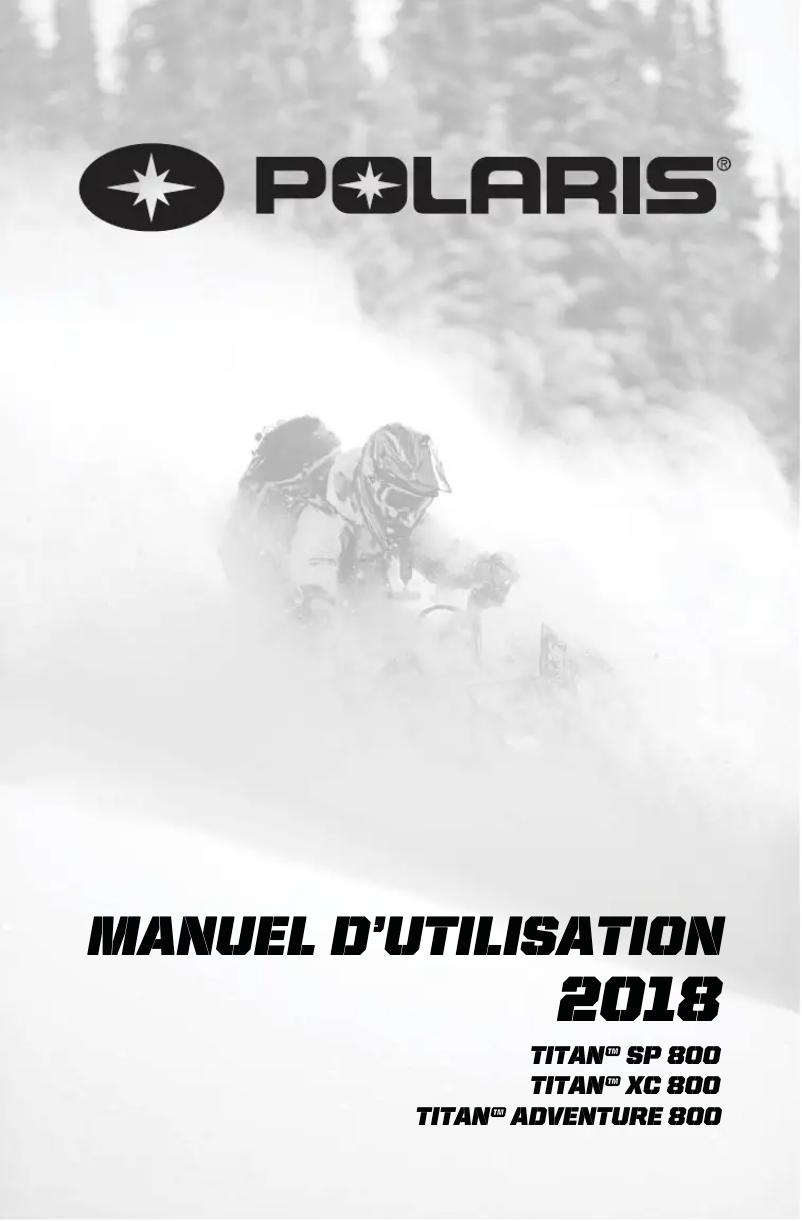 Page 1 de la notice Manuel utilisateur Polaris 800 Titan Adventure (2018)