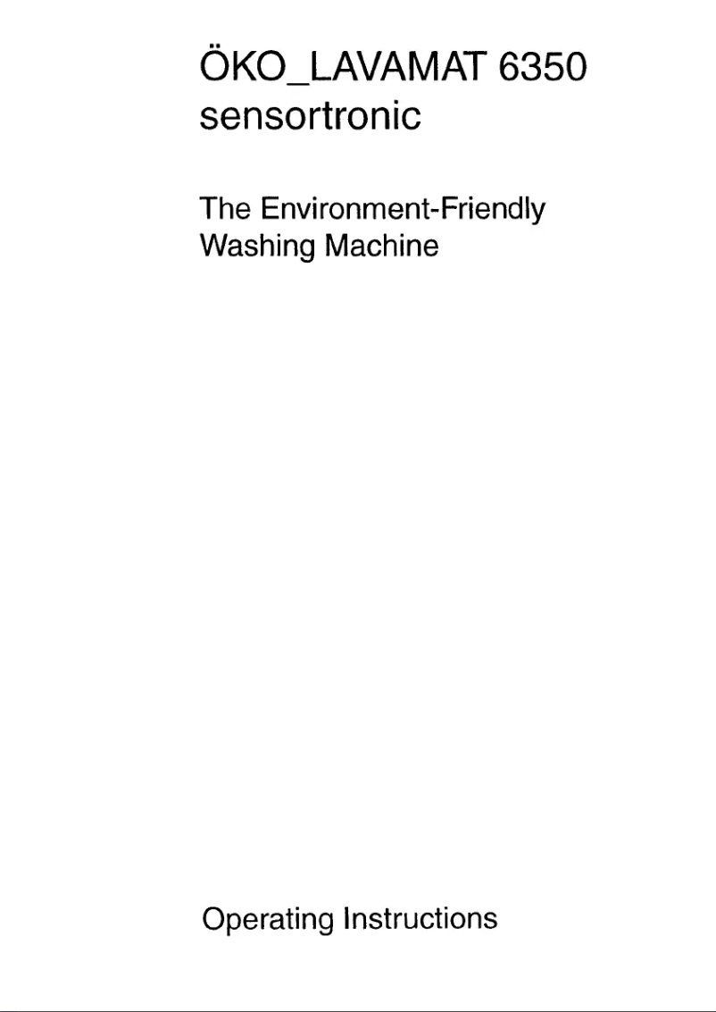 Page n°1 - Manuel utilisateur AEG Lavamat 6350
