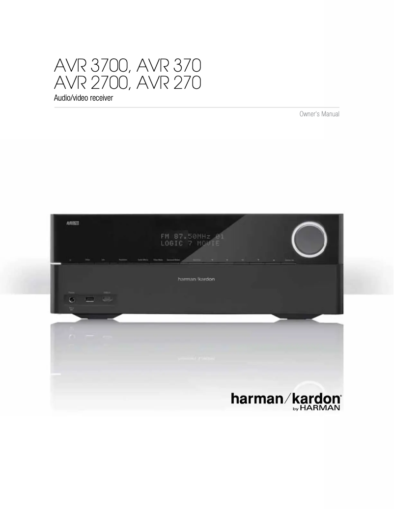 Página 1 del manual Manual de usuario Harman Kardon AVR 2700