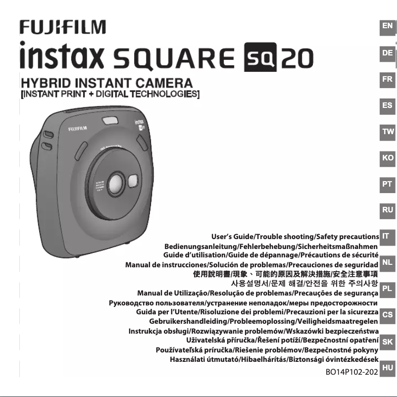 Page 1 de la notice Manuel utilisateur Fujifilm Instax Square SQ20
