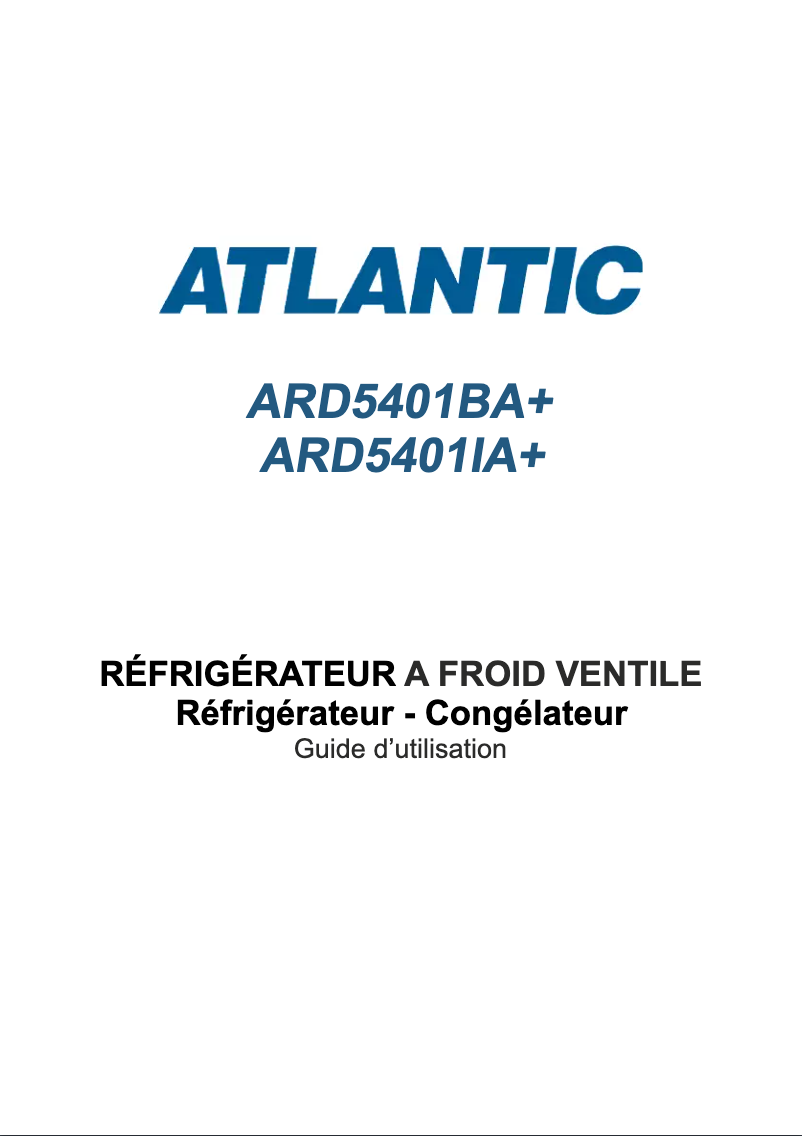 Image de la première page du manuel de l'appareil ARD5401BA+