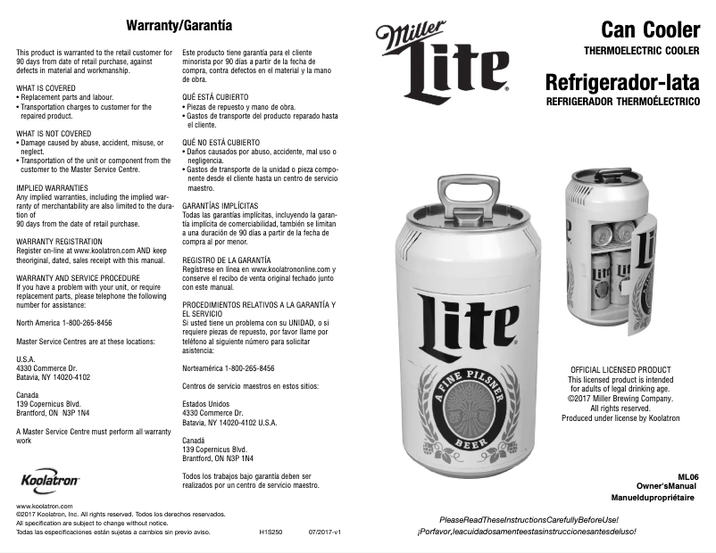 Imagen de la primera página del manual del dispositivo ML06