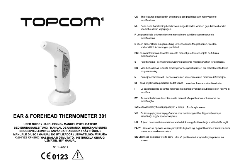 Imagen de la primera página del manual del dispositivo E&FT 301