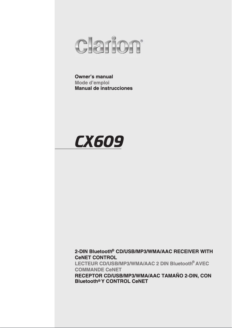 Image de la première page du manuel de l'appareil CX609