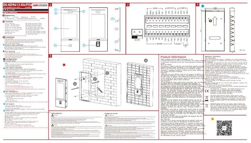 Página 1 del manual Guía de inicio rápido Hikvision DS-KD9613-E6