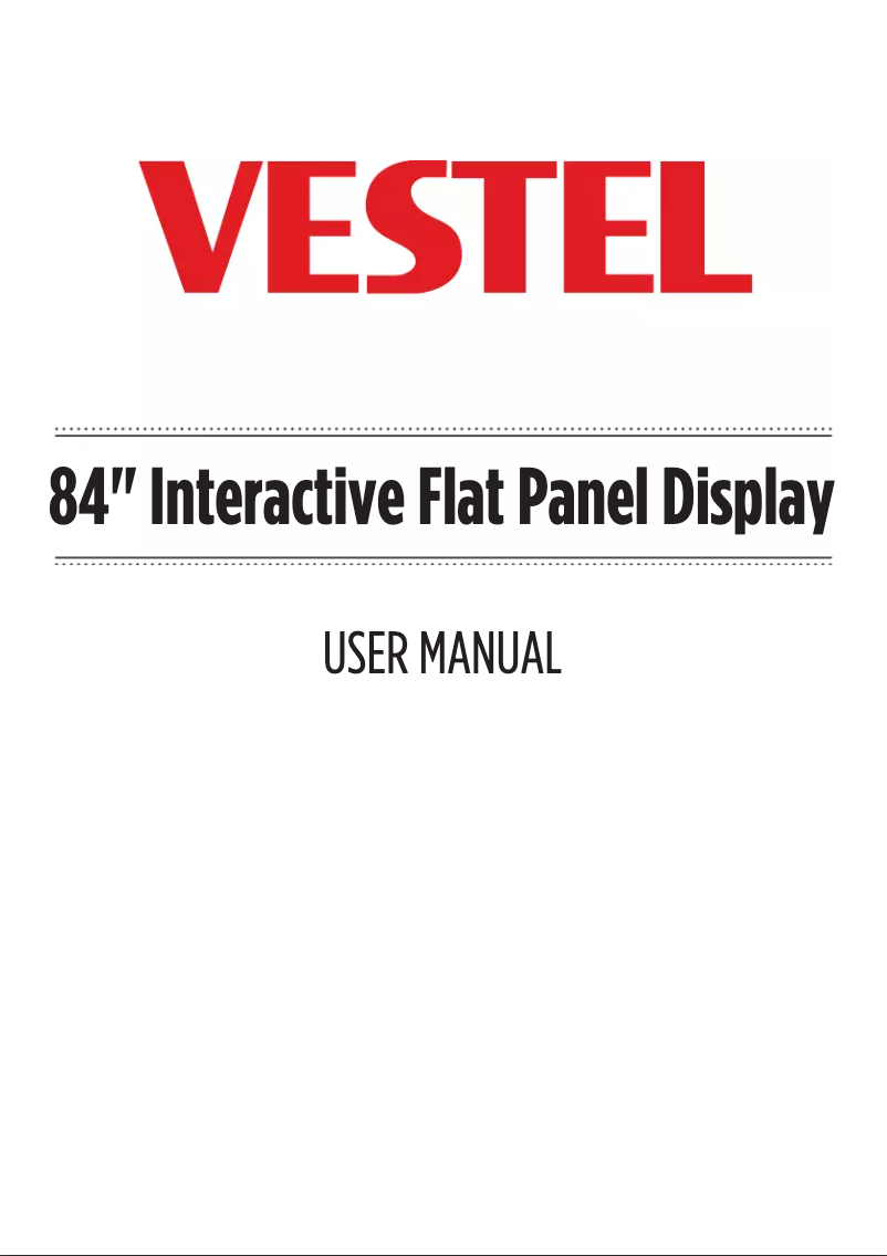 Página 1 del manual Manual de usuario Vestel 84" Interactive Flat Panel Display