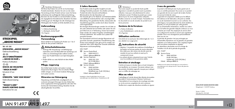 Page 1 de la notice Manuel utilisateur Playtive IAN 91497