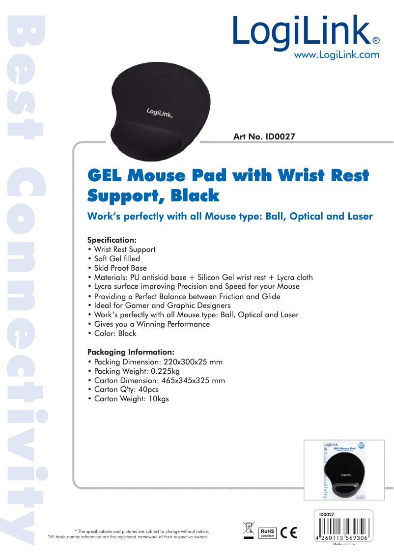 Page 1 de la notice Manuel utilisateur LogiLink ID0027