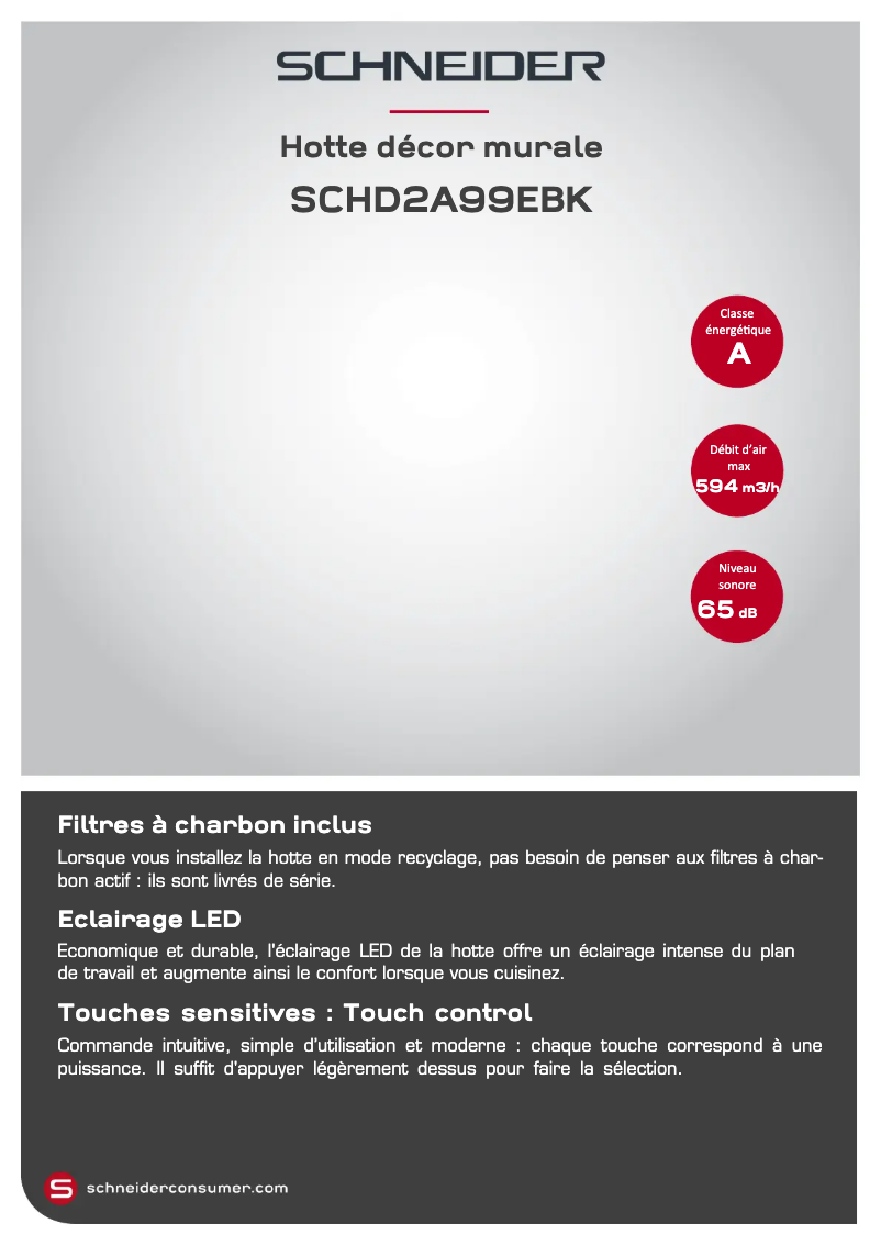 Page 1 de la notice Manuel utilisateur Schneider SCHD2A99EBK