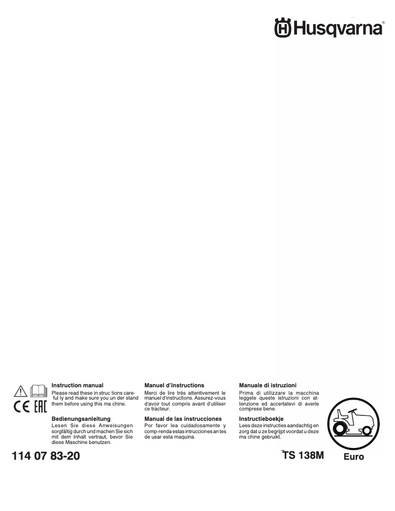 Page n°1 - Manuel utilisateur Husqvarna TS 138M