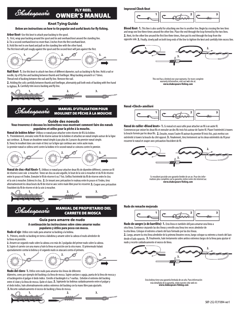 Page 1 de la notice Manuel utilisateur Shakespeare Agility Fly