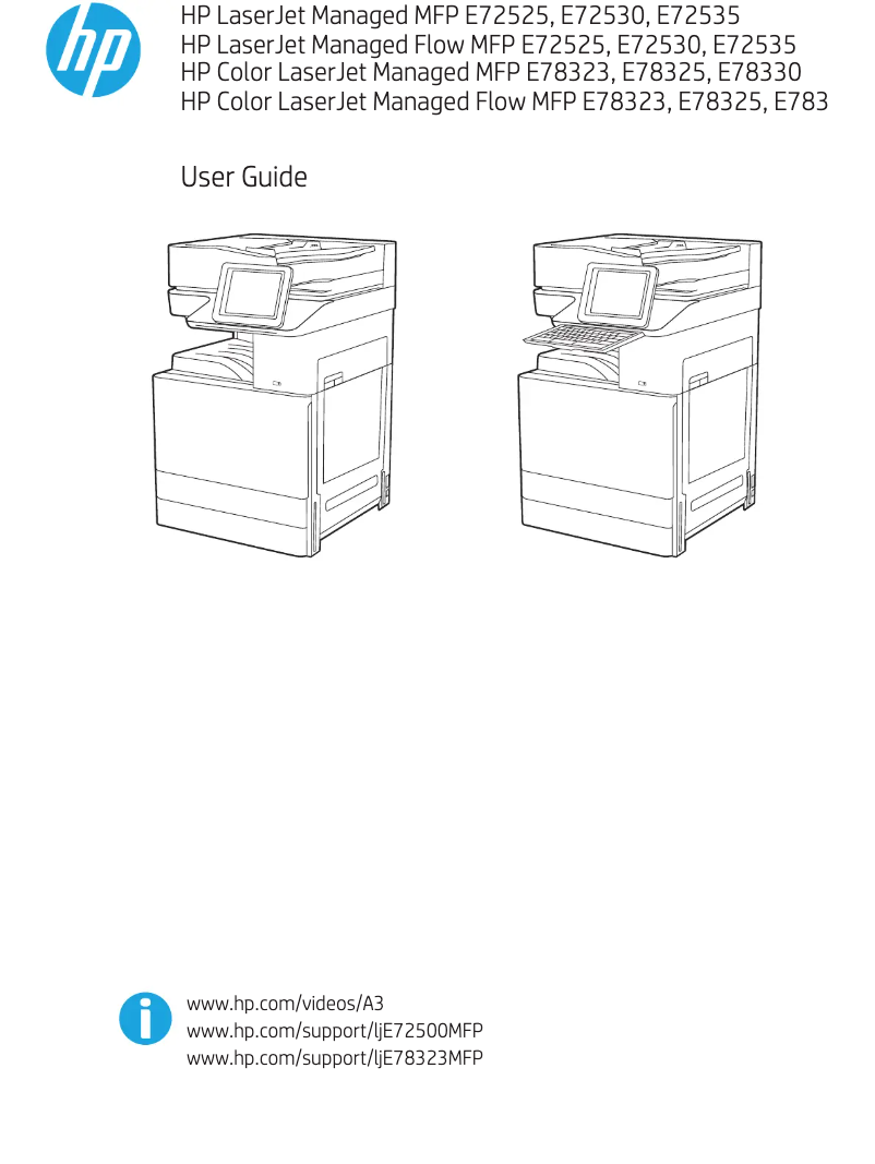 Page n°1 - Manuel utilisateur HP Color LaserJet Managed Flow E78330z