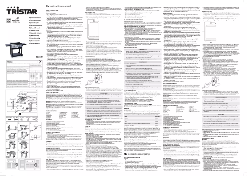 Page 1 de la notice Manuel utilisateur TriStar BQ-6398FT