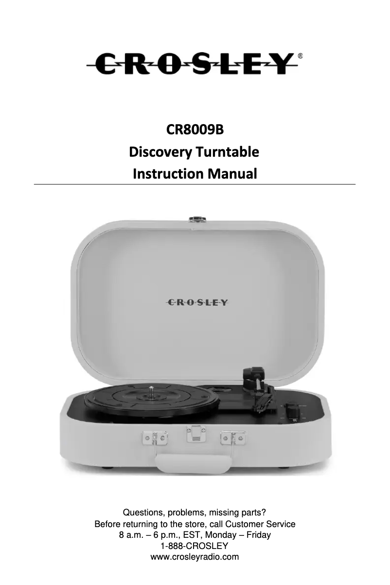 Page 1 de la notice Manuel utilisateur Crosley Discovery CR8009B