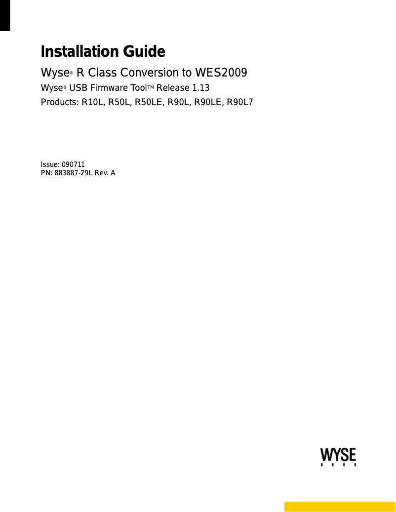 Page 1 de la notice Manuel utilisateur Wyse R class WES2009