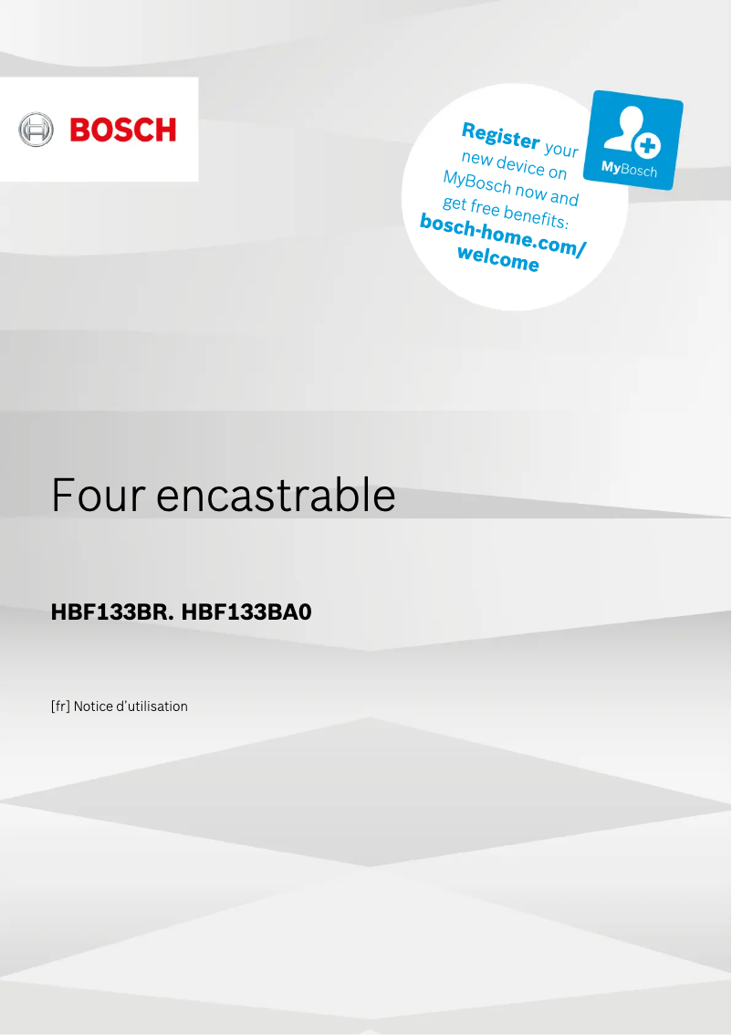 Page 1 de la notice Mode d'emploi Bosch HBF133BA0