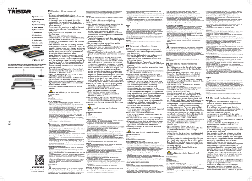 Image de la première page du manuel de l'appareil BP-2781