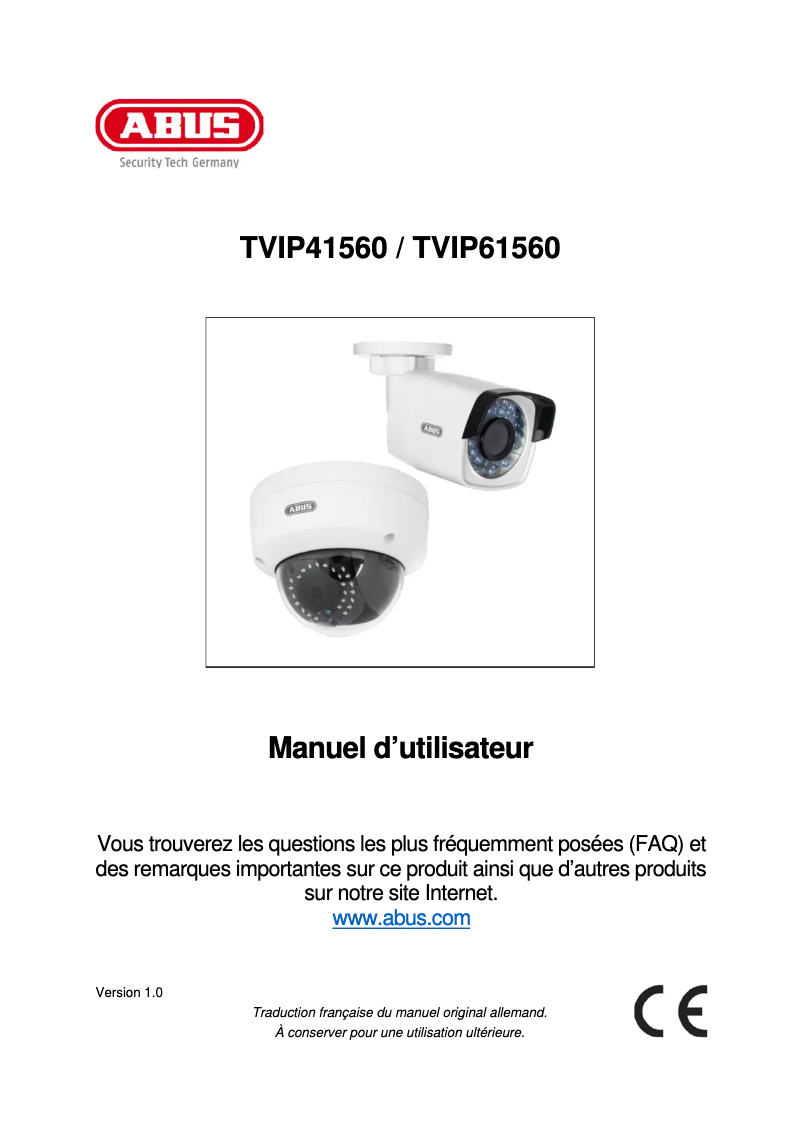 Página 1 del manual Manual de usuario Abus TVIP61560