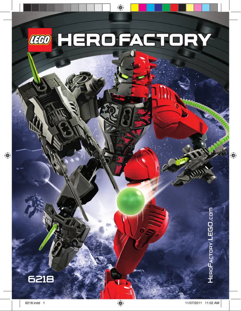 Page 1 de la notice Consignes visuelles Lego Hero Factory 6218