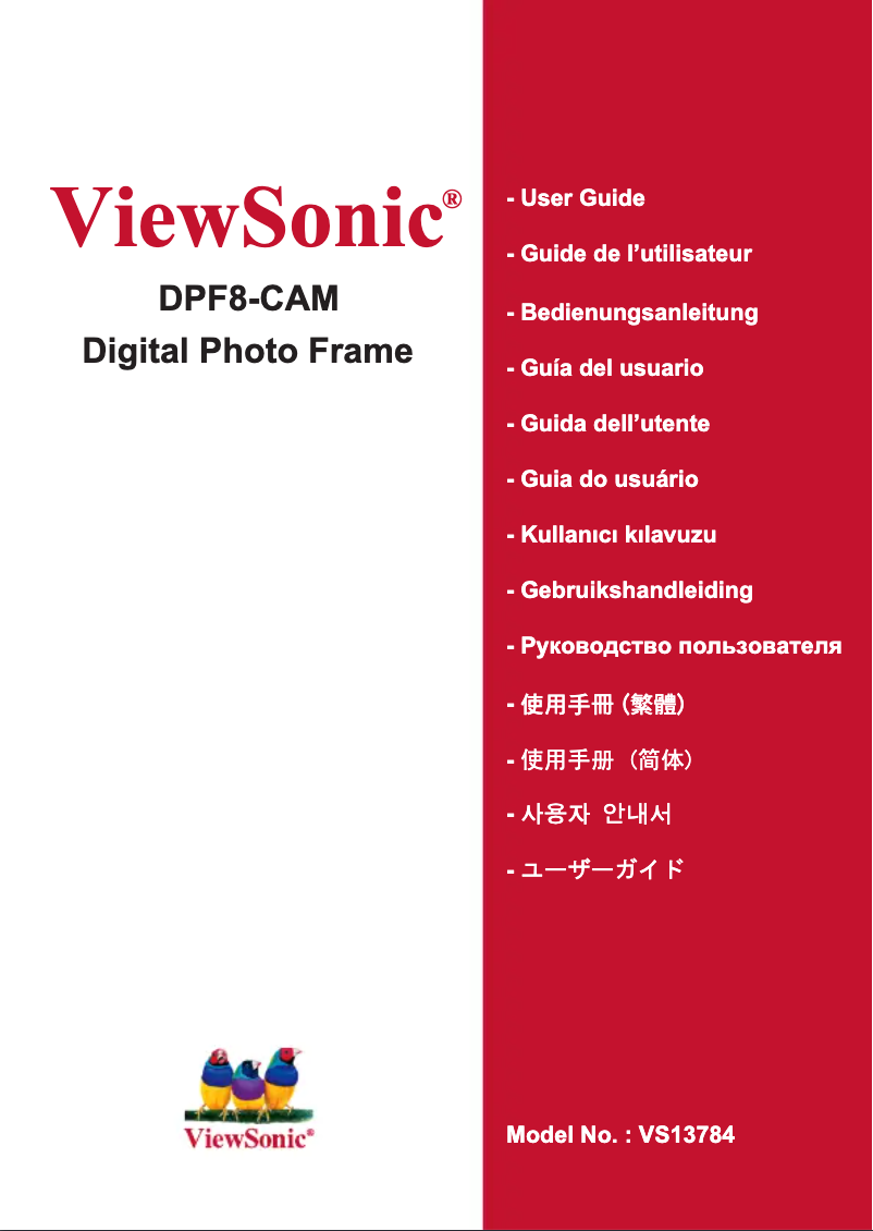 Page n°1 - Manuel utilisateur Viewsonic DPF8-CAM