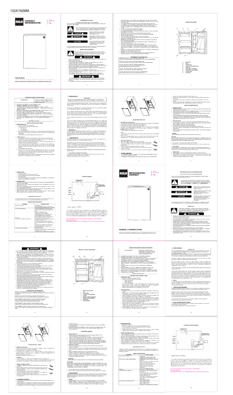 Page 1 de la notice Manuel utilisateur RCA RFR283