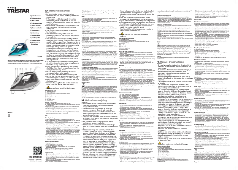 Page 1 de la notice Manuel utilisateur TriStar ST-8330