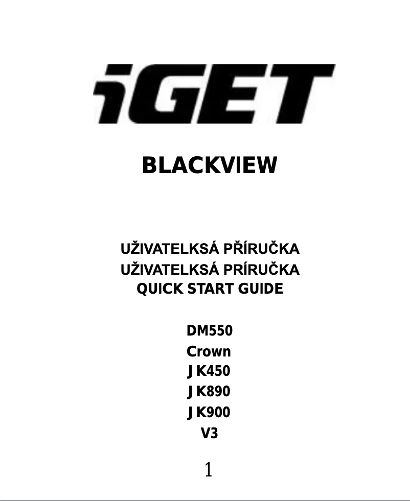 Image de la première page du manuel de l'appareil Blackview Crown