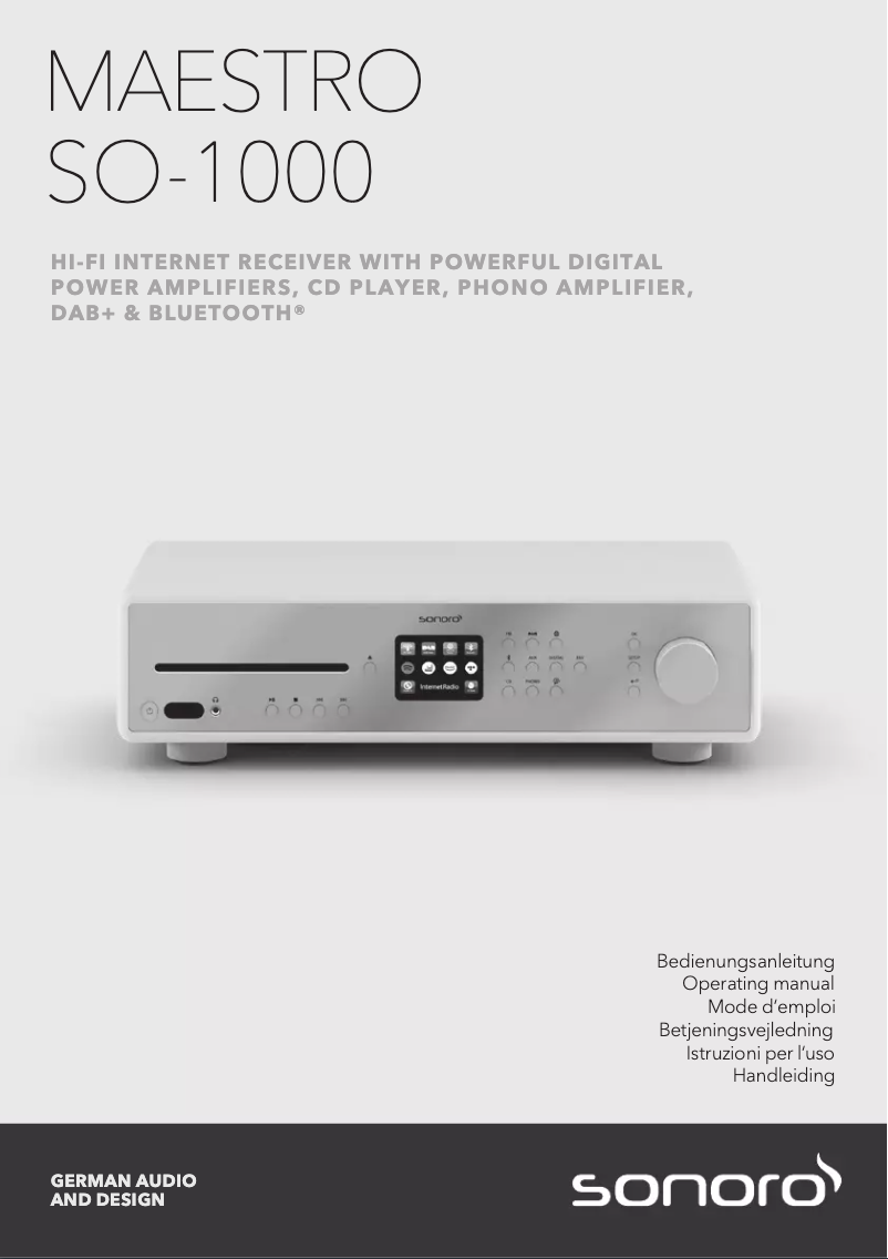 Página 1 del manual Manual de usuario Sonoro Maestro SO-1000