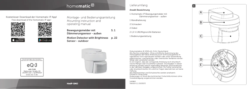 Página 1 del manual Manual de usuario Homematic IP HmIP-SMO
