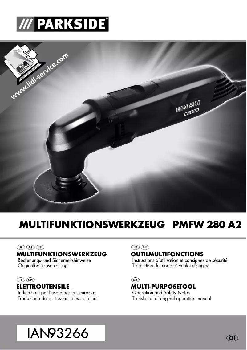 Image de la première page du manuel de l'appareil PMFW 280 A2