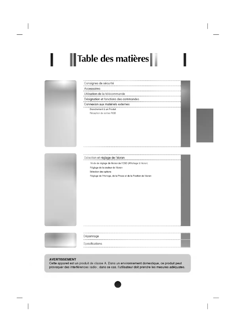 Page 1 de la notice Manuel utilisateur LG M4200N-B10