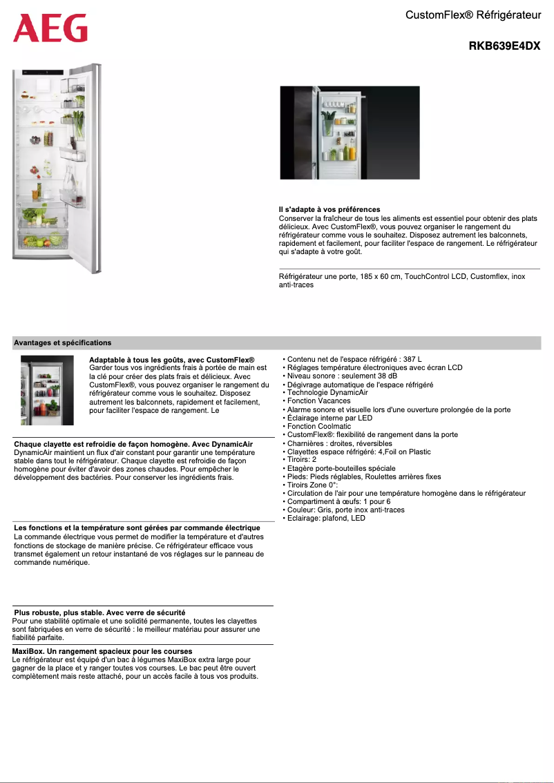 Image de la première page du manuel de l'appareil RKB639E4DX