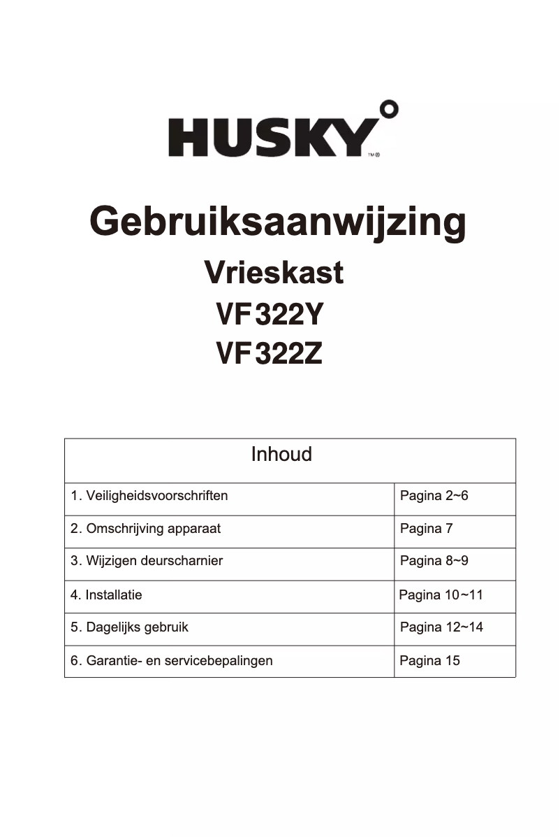 Page 1 de la notice Manuel utilisateur Husky TD100W