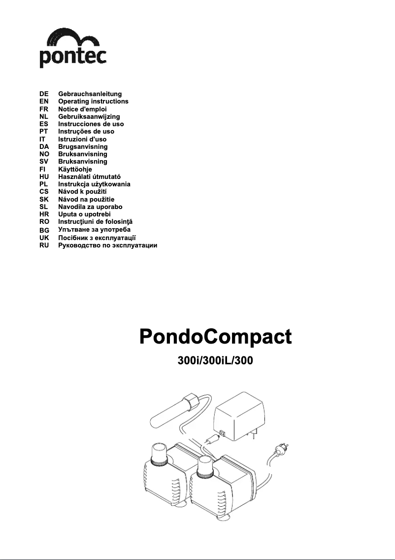 Page 1 de la notice Manuel utilisateur Pontec PondoCompact 300i