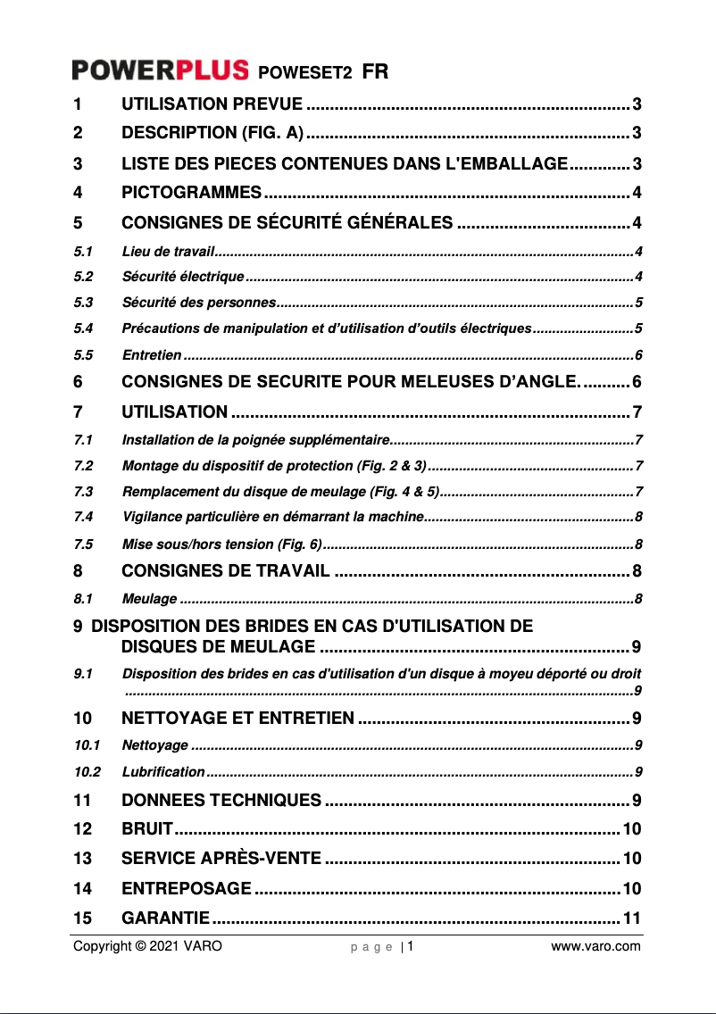 Image de la première page du manuel de l'appareil POWESET2