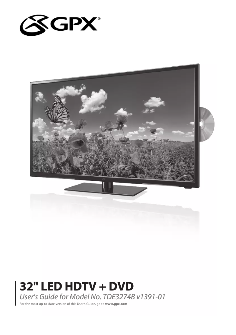 Page n°1 - Manuel utilisateur GPX TDE3274BP