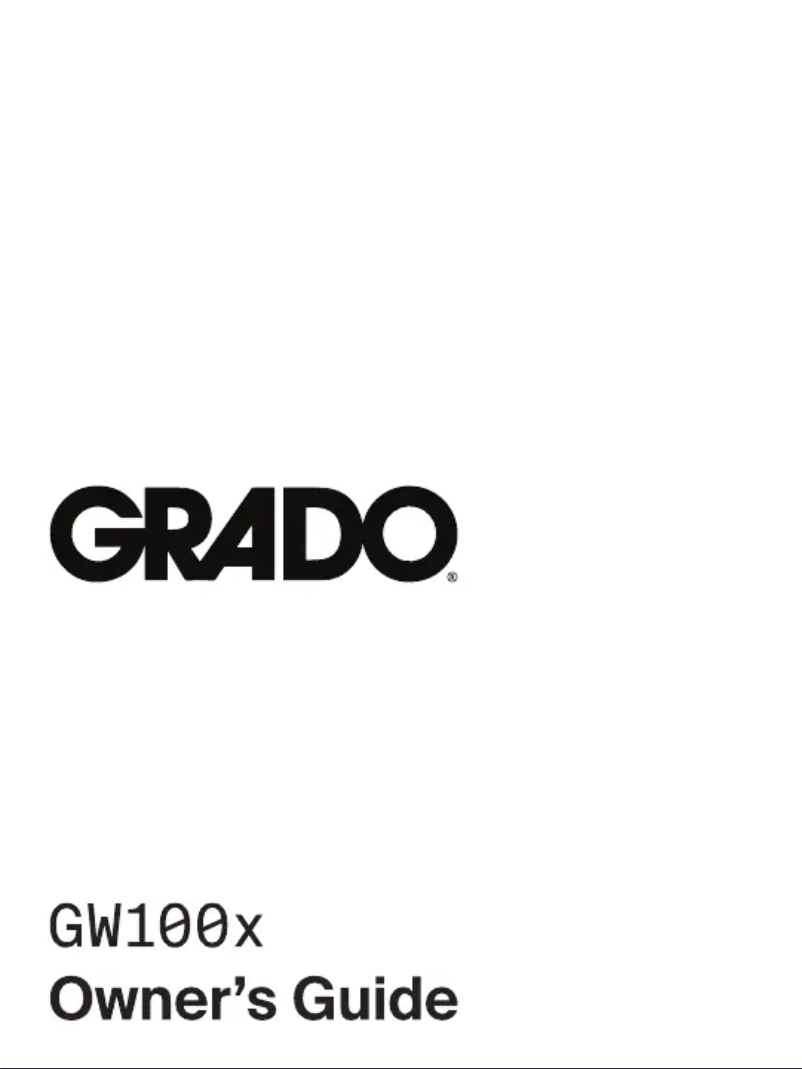 Page 1 de la notice Manuel utilisateur Grado GW100x