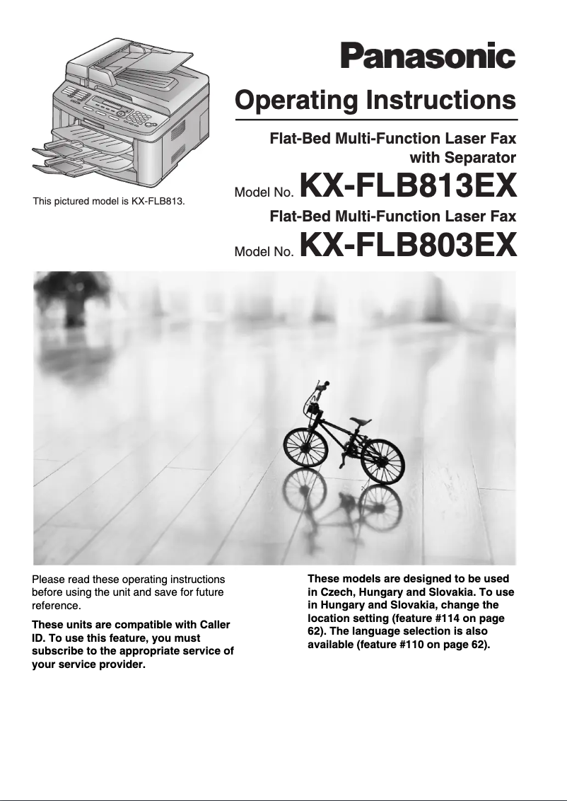 Page 1 de la notice Manuel utilisateur Panasonic KX-FLB803EX