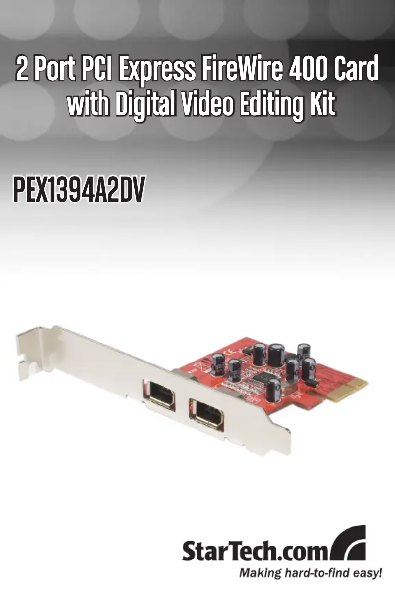 Page 1 de la notice Manuel utilisateur StarTech.com PEX1394A2DV