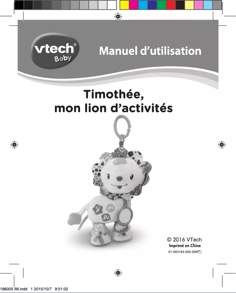 Imagen de la primera página del manual del dispositivo Timothée, mon lion d'activités