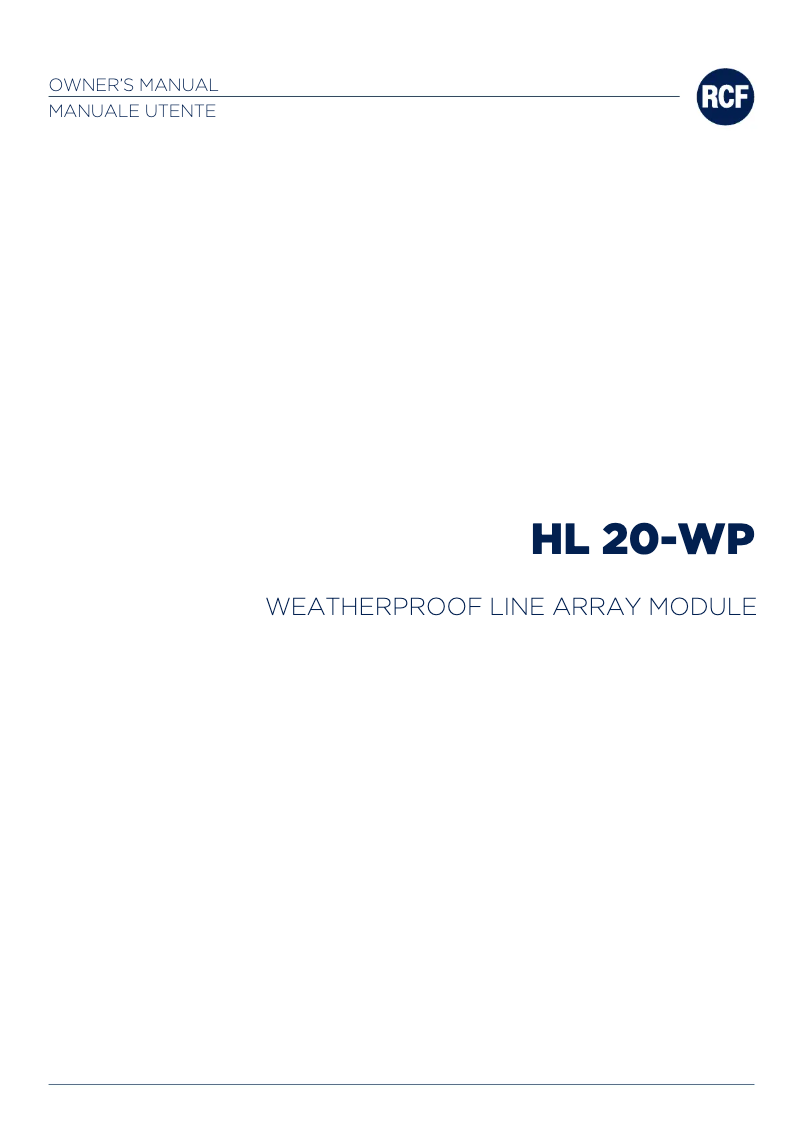 Image de la première page du manuel de l'appareil HL 20-WP