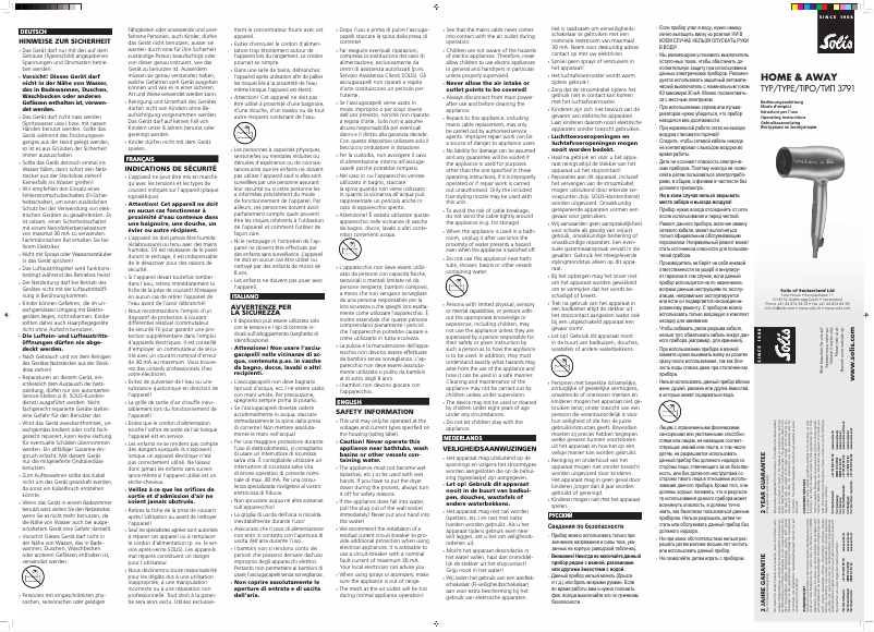 Page 1 de la notice Manuel utilisateur Solis Home & Away 3791