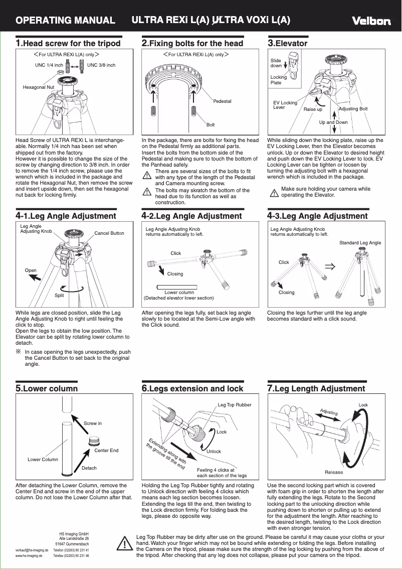 Image de la première page du manuel de l'appareil Ultra REXi L-A