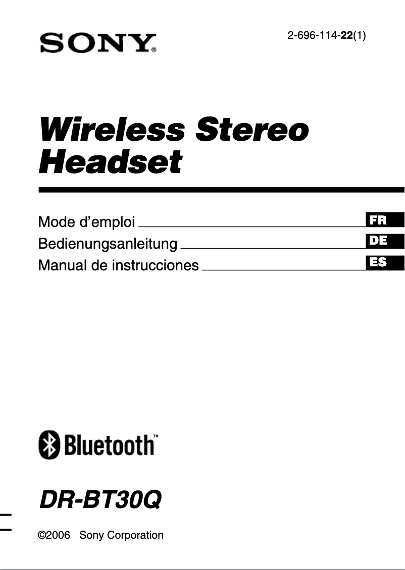 Image de la première page du manuel de l'appareil DR-BT30Q