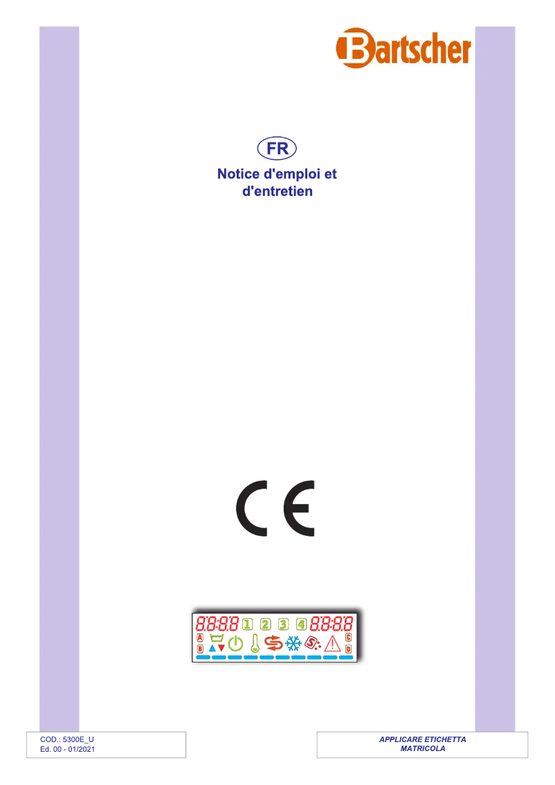 Page 1 de la notice Manuel utilisateur Bartscher US PPlus500 LPWR