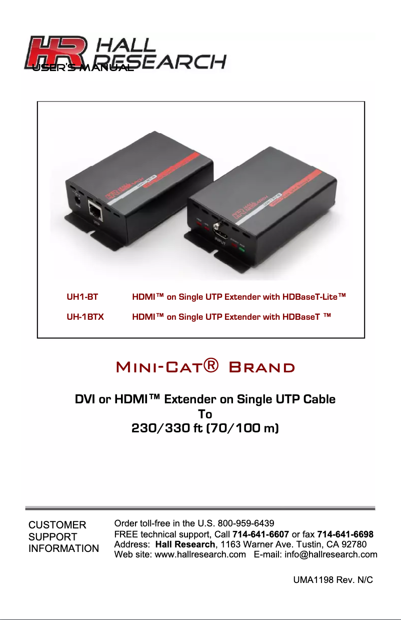 Image de la première page du manuel de l'appareil UH-1BT-S