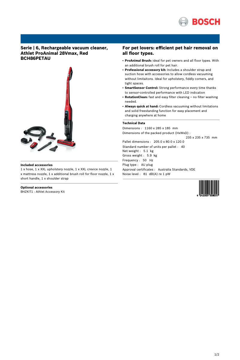 Image de la première page du manuel de l'appareil Series 6 Athlet ProAnimal BCH86PETAU