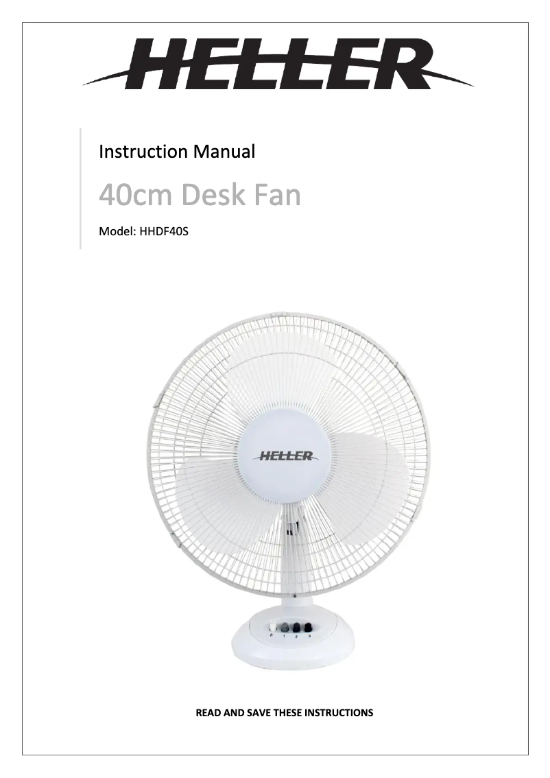 Image de la première page du manuel de l'appareil HHDF40S